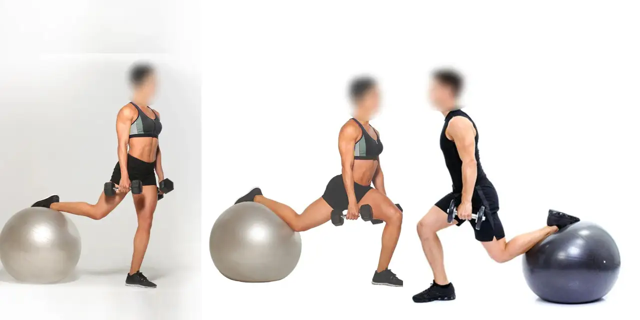 Gym ball Bulgarian split squat
