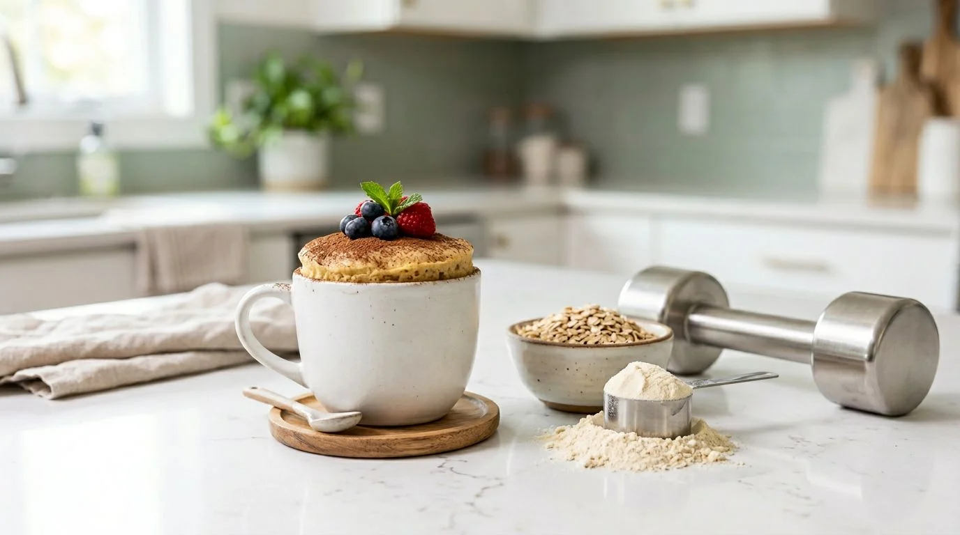 Πρωτεϊνικό Mug Cake Χωρίς Ζάχαρη για Γράμμωση και Γρήγορο Snack